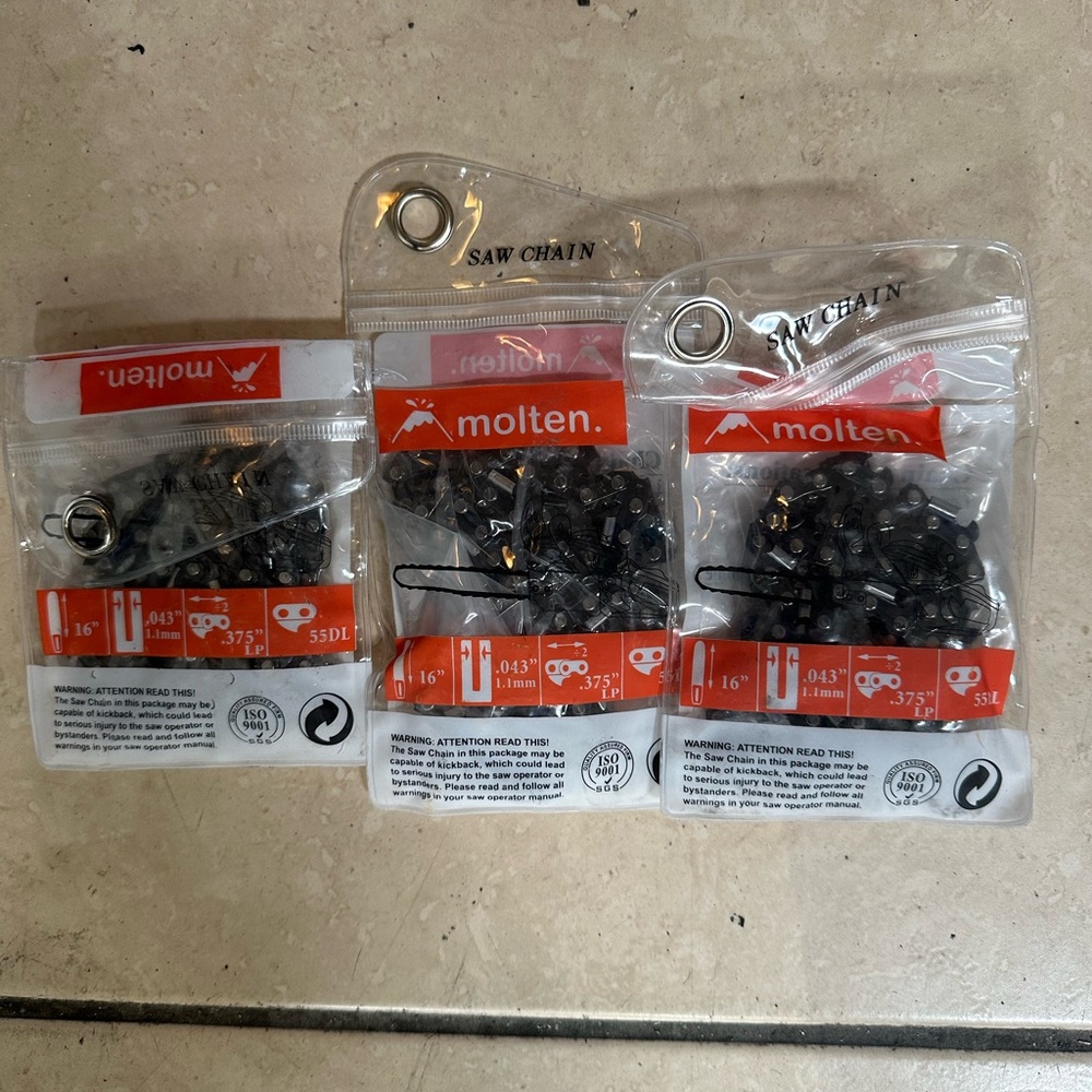 Lot Of 3 Molten Saw Chain 16”